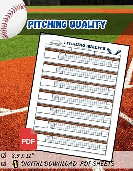 Baseball Pitch QUALITY Chart stat sheet /PDF file digital download / Baseball