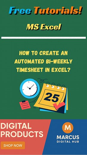 Stop updating timesheets manually! Learn how to create an automated bi-weekly timesheet in Excel where dates, days, and total hours update automatically—just by changing the date range. Perfect for: ✔️ HR & payroll ✔️ Freelancers ✔️ Office & remote workers ✔️ Anyone tracking work hours in Excel Save time. Reduce errors. Work smarter with Excel #ExcelTips #ExcelTutorial #ExcelForWork #BiWeeklyTimesheet #AutomatedTimesheet #ExcelShorts #ReelsTutorial #ProductivityHacks #OfficeTips #MicrosoftExcel