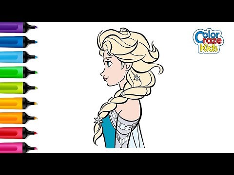 How to Draw Elsa from Frozen 2 | Easy Drawing and Coloring for Kids