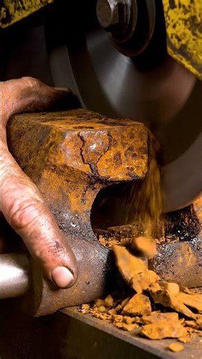 Solid Iron Clamp Saddle 😳 Slowly Split in Half With Deep Grinding ASMR