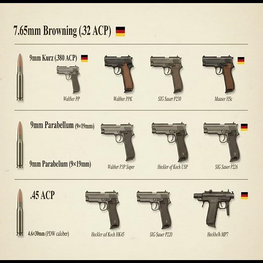 Deutsche Handfeuerwaffen-Kaliber erklärt | Von 7,65mm bis 9mm Parabellum