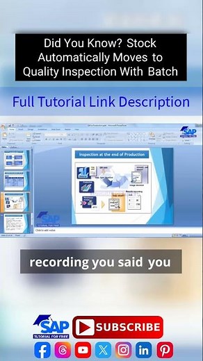 Stock Automatically Moves to Quality Inspection With Batch | SAP QM in Production | Free SAP Courses