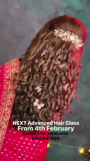 Open CURL Hairstyle for Reception Look created in my Class Demo ! Practice & Learn this hairstyle in my NEXT Hair Class (From 4th Feb 2023) || #curlyhair #bridalhair #RiyaHudutDas #hairstylist #hairstyleoftheday #bridalhairstyle #makeupandhair #hairstyling #hairclass #haircut #hairgoals | Riya's Bridal Makeup & Academy, an ISO 9001:2015 Certified, 8240647825