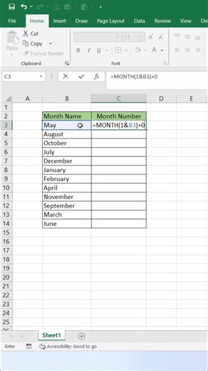 Extract Month number from Month name in Excel 👍 #exceltips #exceltricks #exceltutorial #Excel | computernotion