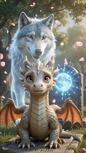 The Baby Dragon Won't Leave the Wolf King's Grave #emotional #fantasy #shorts #babydragon #wolfking