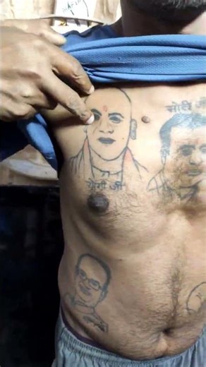 Assam to Delhi Rajesh mahanand padyatra tattoo man #modiji #yogi_adityanath #KTSDELHI