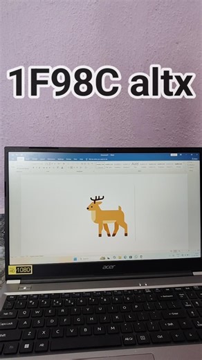 1F98C + altx = 🦌 | watch till end | #shorts #computer #msword