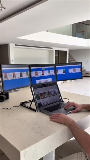 MDFK SH0P on Instagram: "Why use ONE screen when you can use TWO! #Tech #techgadgets #newtech #monitor #wfh #coolfinds #coolgadgets #tech #amazonfinds #unboxing"