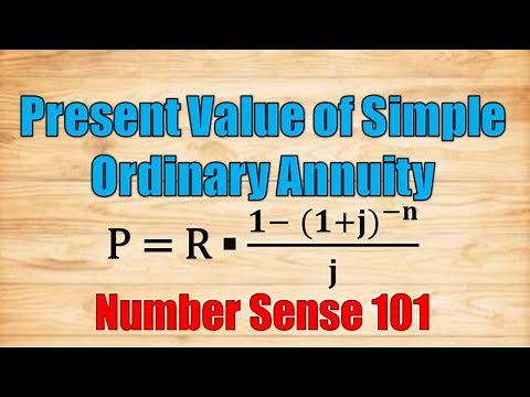 Present Value of Simple Ordinary Annuity - Number Sense 101
