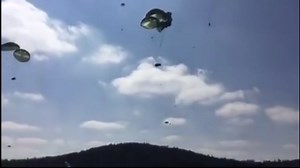 VIDEO: Army Humvees break free from parachutes, plummet to ground