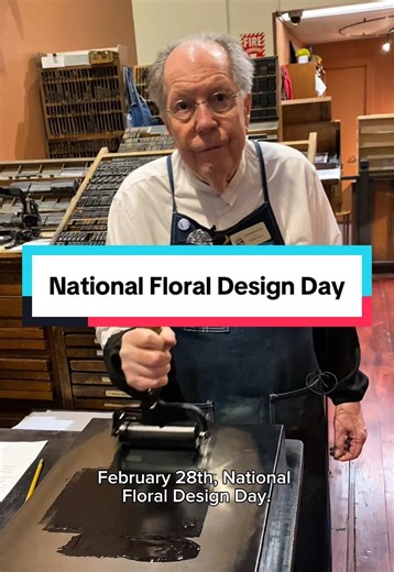February 28th is National Floral Design Day! This day recognizes the art and history of floral design, which can be shown with bouquets, paintings, in textiles, gardens, and floral arrangements. For today, Howard letterpress printed an unmounted electrotype of a frame or border that that includes some floral designs from the Lewis Winter Collection. Because of its condition and that the cut was never mounted on a wood block to make it type high to print, this may be the first time this has been 