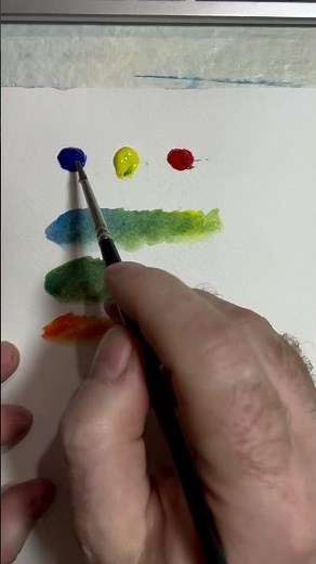 Mixing colours using three primary colours.