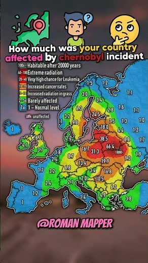 How much was ur country affected by chernobyl mapcredit : ‪@JupiterianGuy‬ #short #tiktokeffects