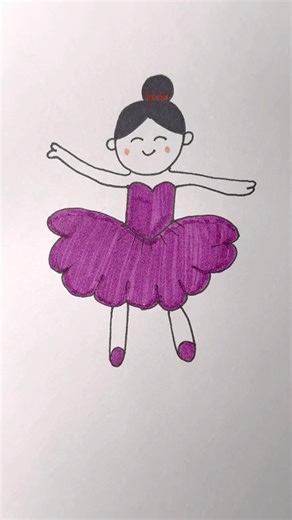 How to draw a ballerina!! #music #shorts #ballerina #ballet #drawing #beautifulballerina