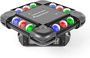 Moving Head Light, FODEXAZY DJ Lights 12LEDs 150W R/G/B/W Beam 4-in-1 Strobe Stage Light with 16CH/64CH DMX512 and Sound Activated for Wedding Disco Dj Party Christmas