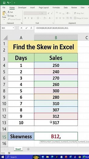 📊 How to Find the Skewness Using Excel – Step by Step Tutorial! 💡