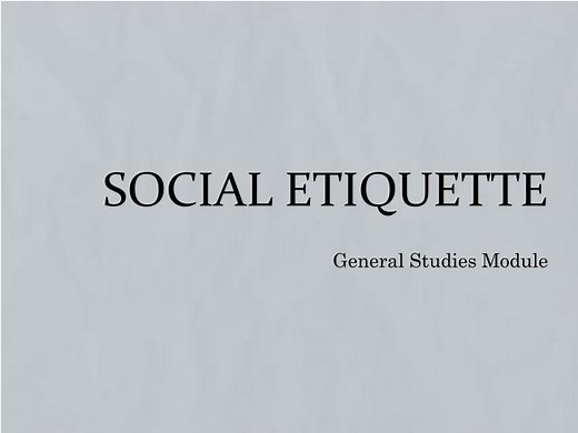 Social Etiquette - SlideServe