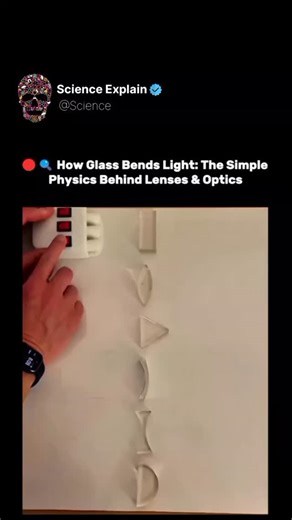 science | How Glass Bends Light: The Simple Physics Behind Lenses & Optics Light doesn't move the same way once it enters glass Its speed changes -... | Instagram