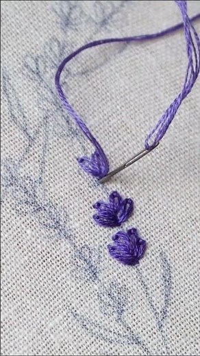 How to embroider LAVENDER flowers / Lazy Daisy Knots