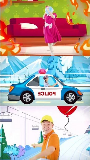 Police Car, Fire Truck, Ambulance Kids song | Lights Kids Shorts #shorts