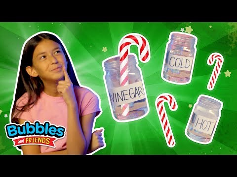 Holiday Science Experiment for Kids | What Dissolves a Candy Cane Fastest? | Bubbles and Friends