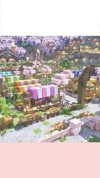 雪と桜に囲まれた町を作りました❄️🌸サバイバル建築🌿 #minecraft #マイクラ #マイクラ建築