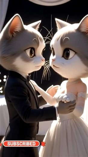 The bride's cat dances with her husband। #cat #bride #shorts