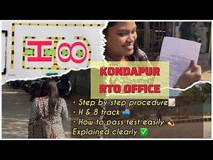KONDAPUR RTO office CAR🚙-H&8 test Track | how to pass test easily 💯✅ | తెలుగులో with sub-titles👆