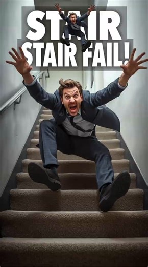 When You Get Sidetracked on the Stairs#fails #stairfail #funnyfalls #epicfail #comedy #housefail