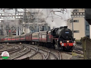 Pembroke Coast Express Steam Train at Cardiff Central - LMS Stanier Class 5 No.44871