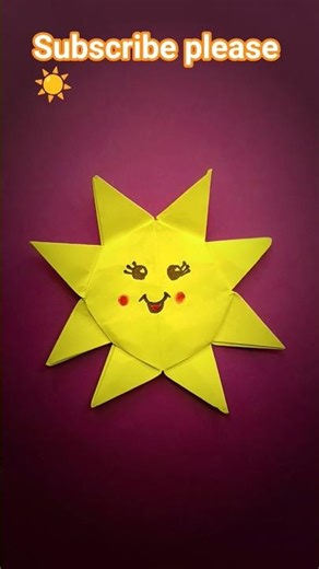 easy origami sun☀️ #papercraft #tutorial #forkids #trending #viral #ytshorts #reels #easyorigami