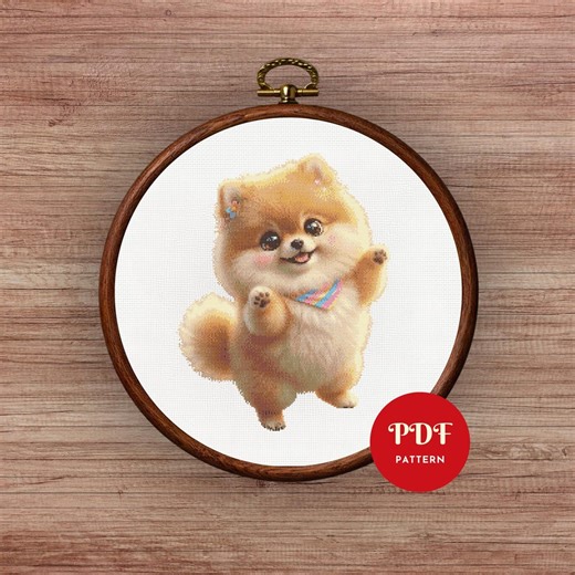 Pomeranian Cross Stitch Pattern PDF, Kawaii Dog Design (pattern Keeper Compatible, Instant Download) - Etsy