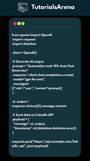Auto Post Generator with AI Automation | Python #shorts #chatgpt #coding #python