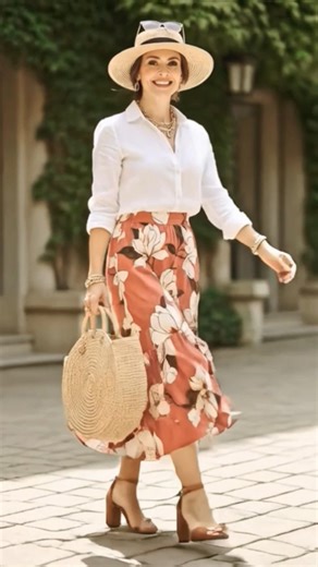 Elegant Midi Skirts for Women 40+ Timeless Summer Looks #FashionOver40 #MatureStyle #shorts#viral