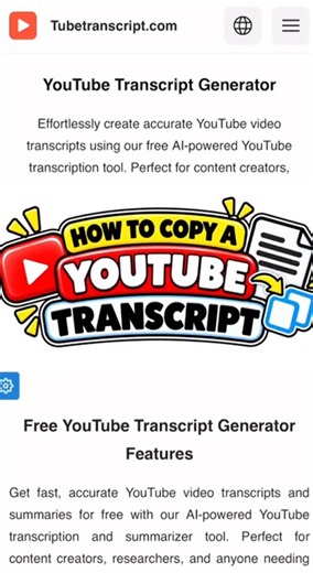 How to Copy a Transcript from YouTube