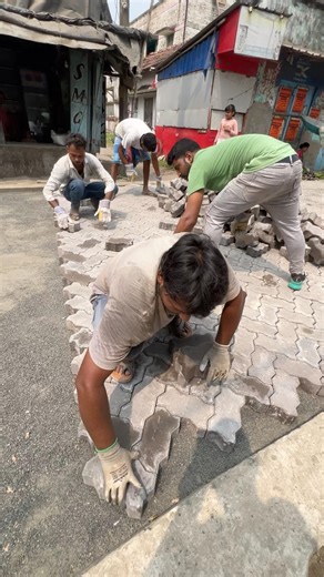 Paver Block Road Construction Work Process #shorts