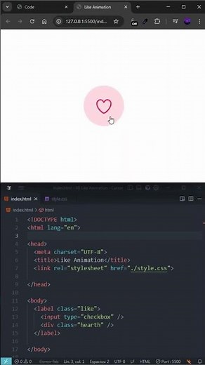 ❤️ Like Button Animation using HTML & CSS