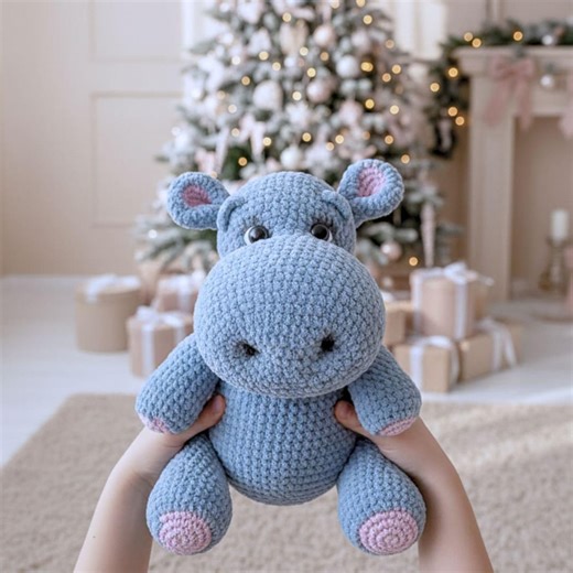 Hippo Amigurumi Crochet Pattern | Digital Plush Toy PDF Guide - Etsy