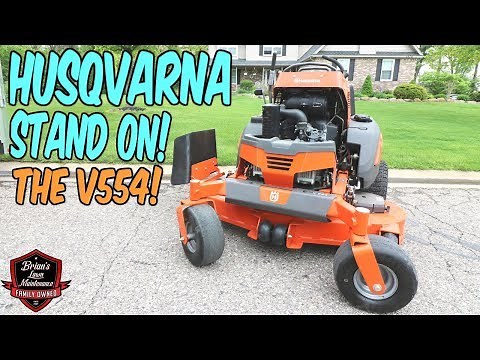 Husqvarna Stand On Mower Demo! ► + Laying Stripes ► Husqvarna v554 Walk Around + Demo!