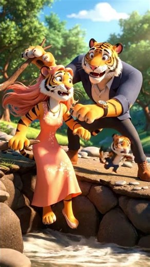 Mama Tiger in Trouble 😭 | Papa Tiger’s Heroic Rescue | 3D Cartoon Family Adventure