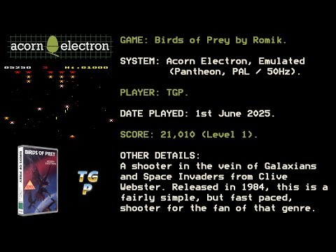 Birds of Prey - Romik - Acorn Electron - Emulated - Level 1 - 21,010 points.