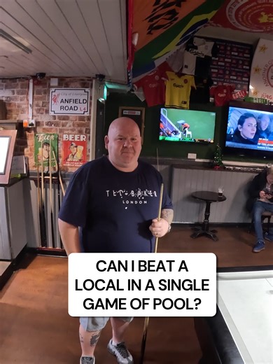 Can I beat a local in a single game of pool? Thanks to Ginge for the game! 🎱 #UKTikToK#USTikTok#USPoolplay#AmericanBar#LondonLife#BritishTikTok