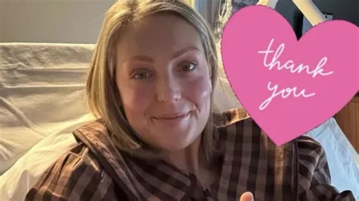 Amy Dowden gives health update from her hospital bed after second mastectomy