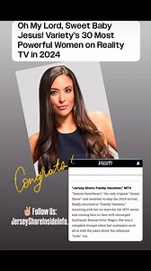 Big … Huge … Shout out to Sammi Sweetheart… 1️⃣ of the … “Most Powerful Women on Reality TV in 2024”🏆 | Jersey Shore Inside Info.