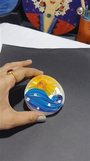 Quilling art 🌊☀️ Easy paper quilling idea 🌞 #shortvideo #craft #art #papercraft #quilling #diy