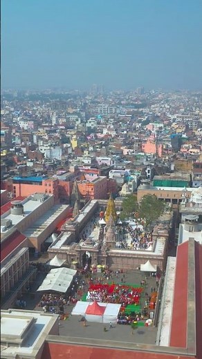 Beautiful aerial view of Kashi Vishwanath Temple Varanasi