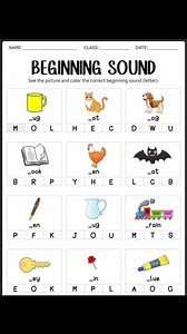 Beginning sound worksheet for kids #kids #activitiesforkids #worksheets | Alpha kids :worksheets and activities