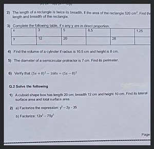 2) The length of a rectangle is twice its breadth. If the area ... | Filo