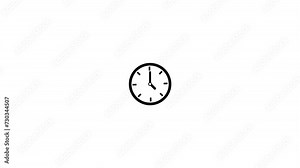 Simple round clock. 24 hour clock animation, clock spinning concept motion background.