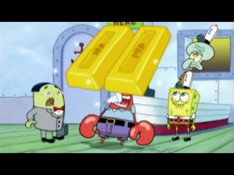 Mr. Krabs mit Goldbarren | Spongebob Schwammkopf
